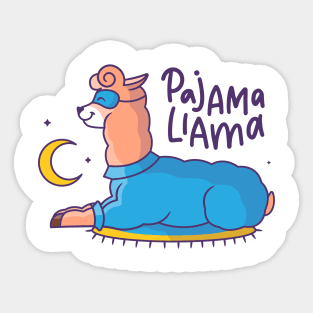 Cute Llama in Pajama Sticker